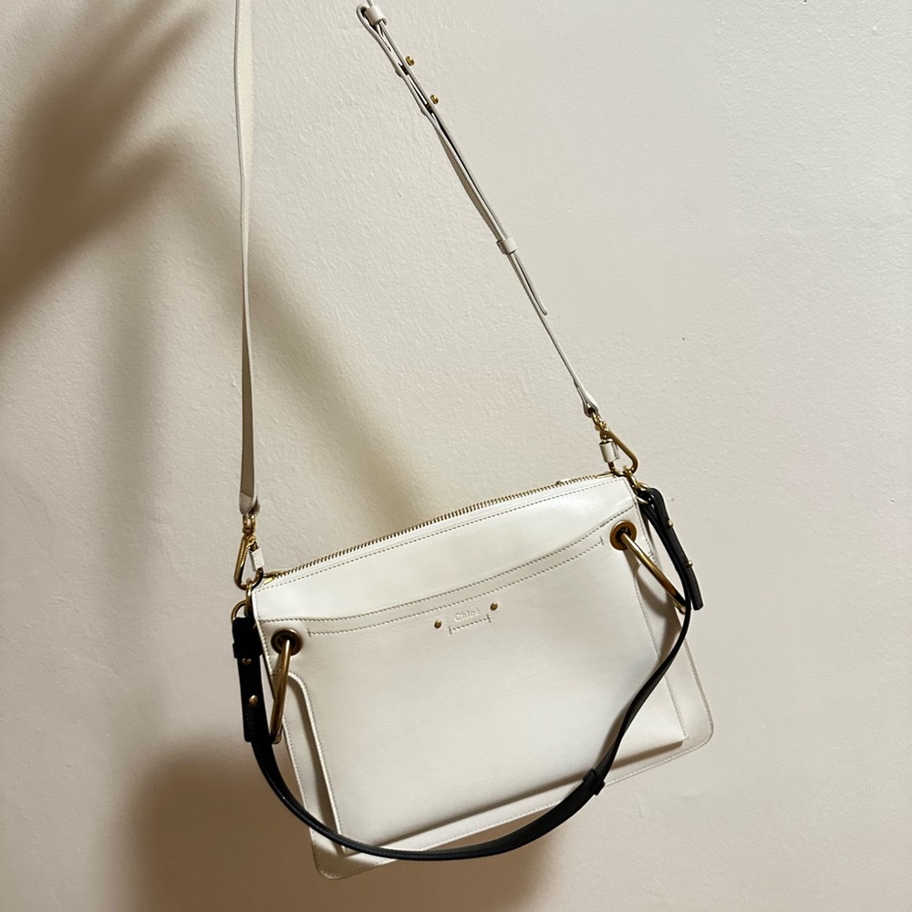 Chloe white shoulder bag gold hardware